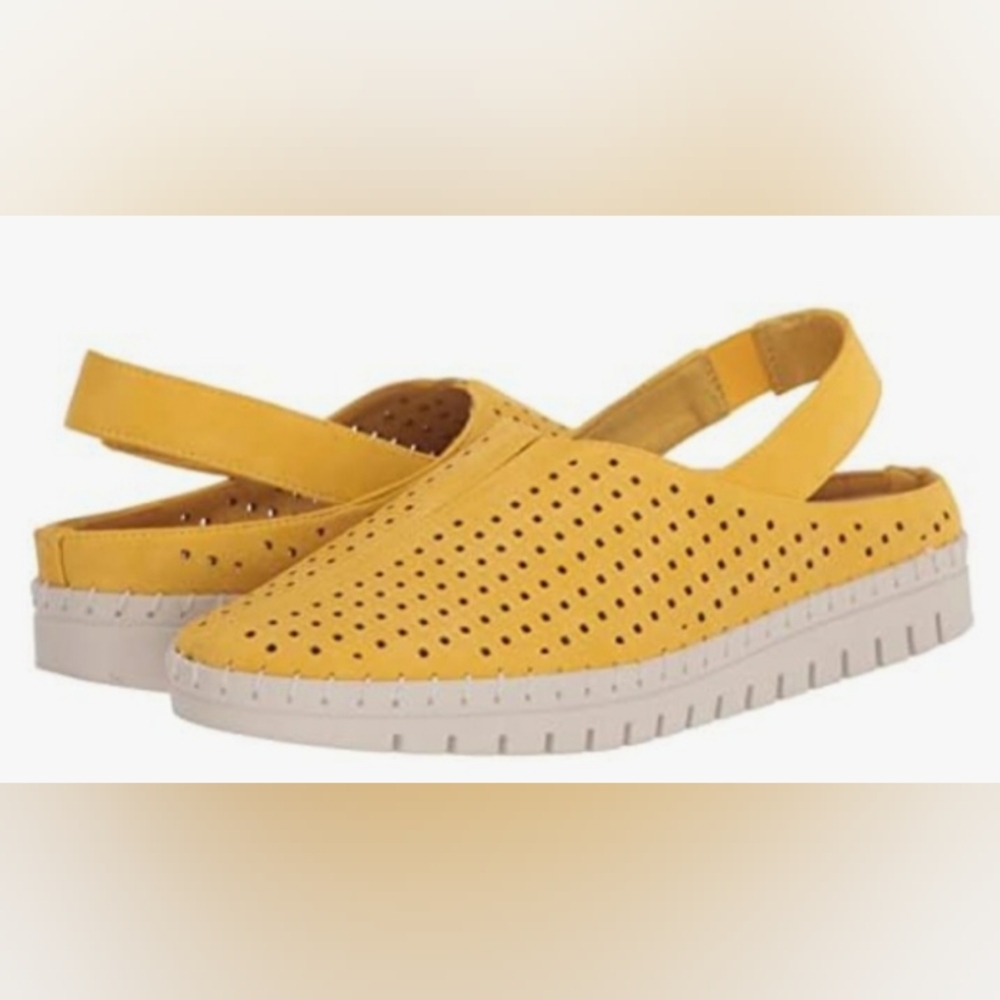 NIB Easy Street Bright Yellow Womens Sofresh Fashion Sneaker 7W